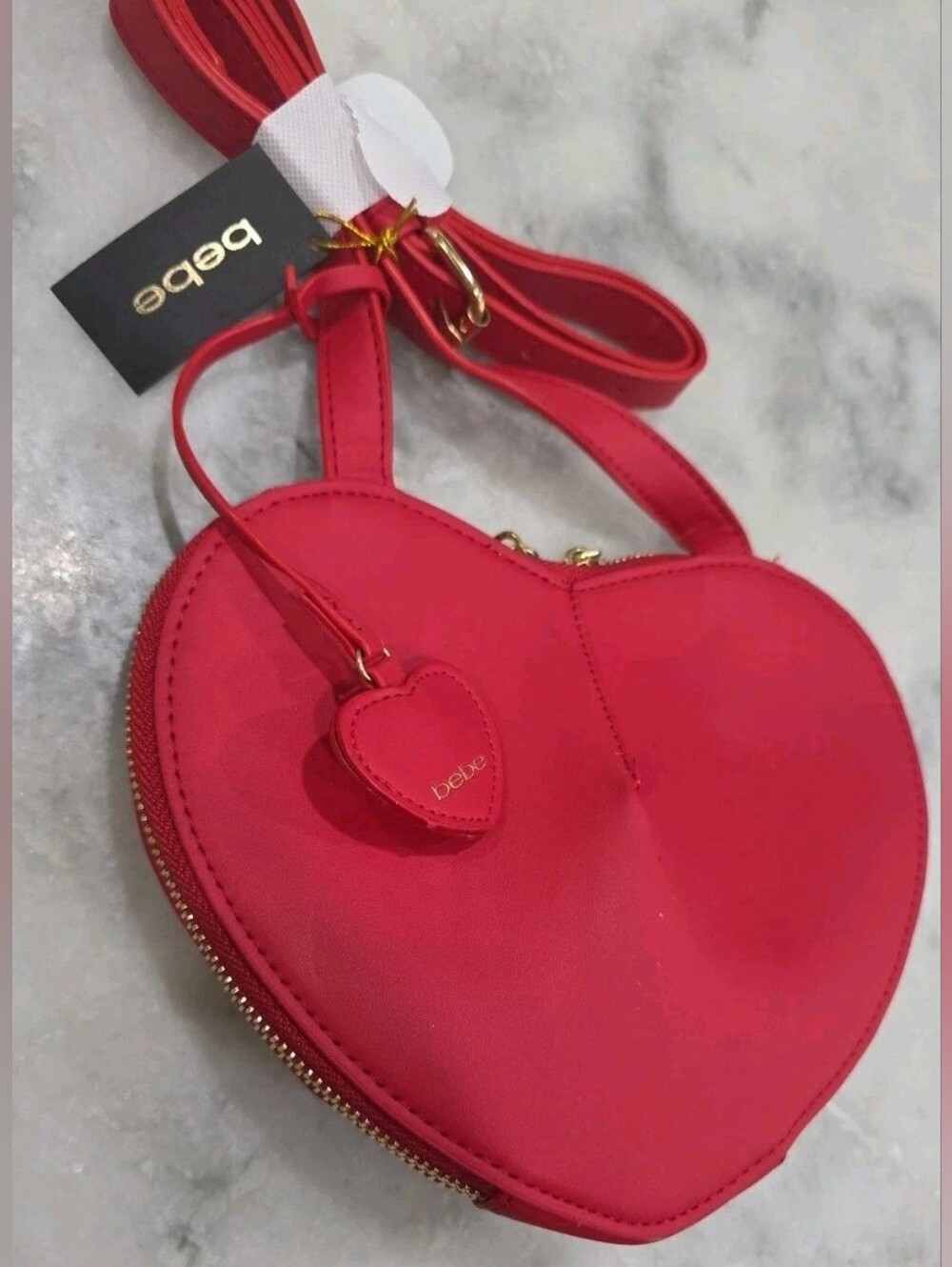 Bebe Red Heart-Shaped Crossbody Bag - Picture 3 of 3